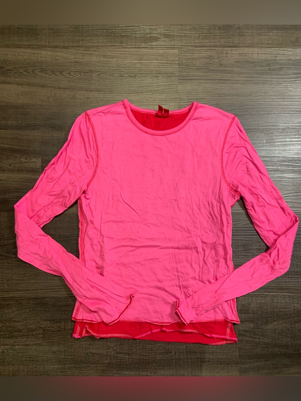 Women’s Long Sleeve Crewneck Top in Bright Pink
